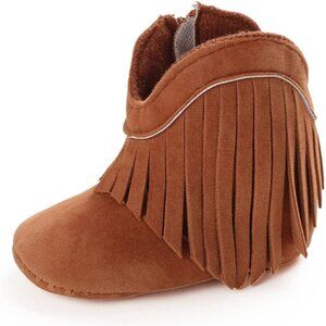 🆕 Meckior Mid Calf Warm Boots Women Brown Fleece Anti-Slip Soft Sole Crib Shoes